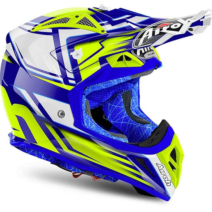 Airoh Aviator 2.2 Restyle Yellow шлем внедорожный, желто-бело-синий