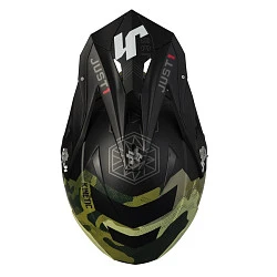 Just1 J39 Kinetic шлем кроссовый, хаки-черный камуфляж