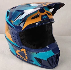 Leatt Kit Moto 7.5 V21 Blue шлем кроссовый + Velocity 4.5 мотоочки (б/у)