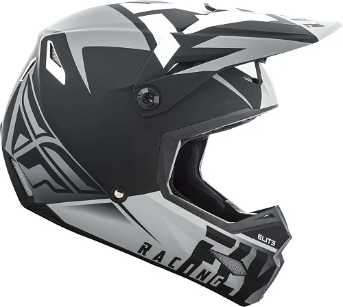 Fly Racing Elite Vigilant шлем кроссовый, черно-серый