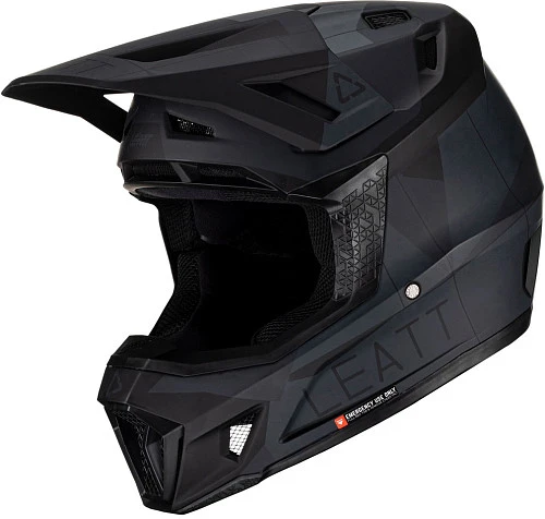 Leatt Kit Moto 7.5 V23 Stealth шлем кроссовый + Velocity 4.5 мотоочки
