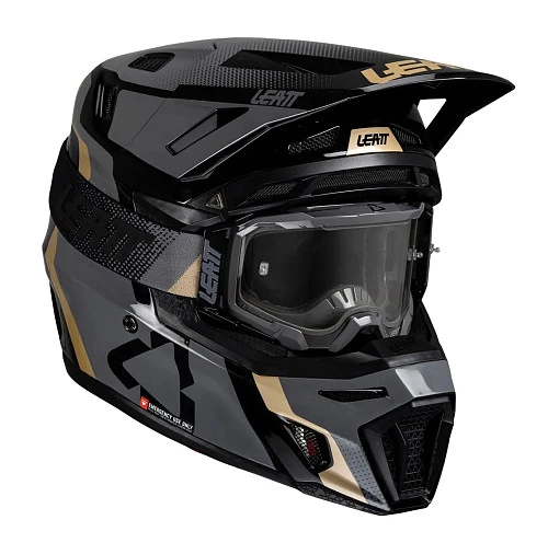 Leatt Kit Moto 8.5 V25 Black шлем кроссовый + Velocity 5.5 мотоочки, черный