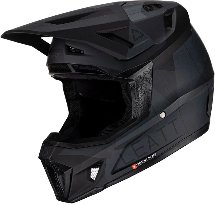 Leatt Kit Moto 7.5 V23 Stealth шлем кроссовый + Velocity 4.5 мотоочки