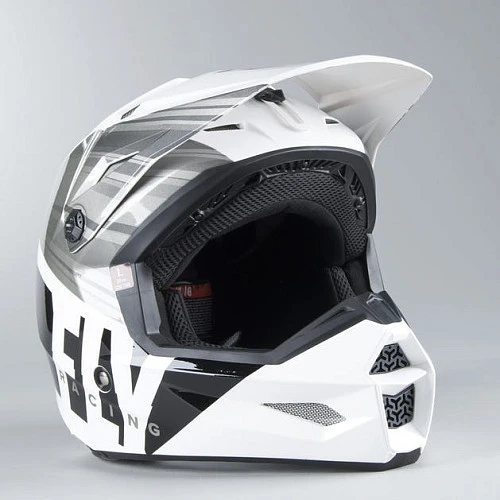 Fly Racing Kinetic K220 2020 шлем кроссовый, бело-серо-черный