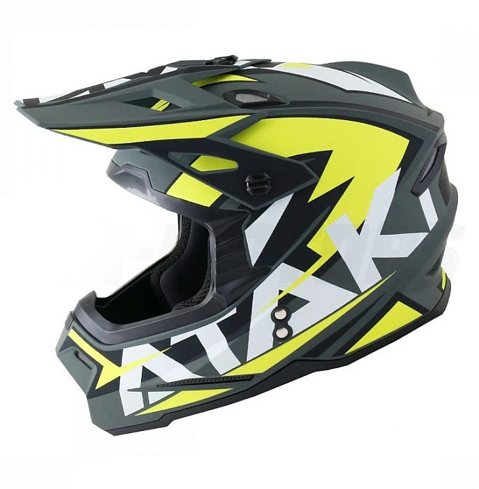 Ataki JK801 Rampage шлем кроссовый, серо-желтый матовый