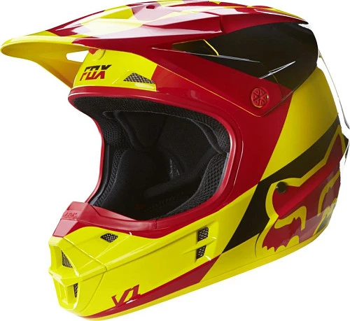 Fox Racing V1 Mako шлем кроссовый, желто-красный