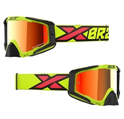 EKS Brand EKS-S Flo Yellow/Black / Fire Red Mirror Lens мотоочки