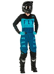 Fly Racing F-16 2022 мотоштаны женские, черно-сине-голубой