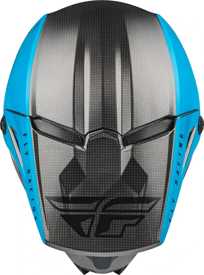 Fly Racing Kinetic Straight Edge шлем кроссовый, сине-серо-черный