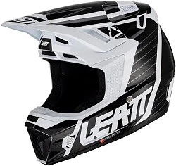 Leatt Kit Moto 7.5 V23 White шлем кроссовый + Velocity 4.5 мотоочки