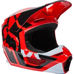 Fox Racing V1 Lux 2022 Flow Red шлем кроссовый