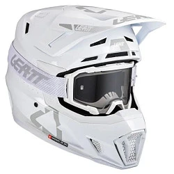 Leatt Kit Moto 7.5 V25 White шлем кроссовый + Velocity 4.5 мотоочки