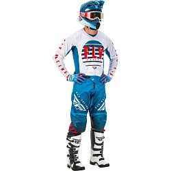 Fly Racing Kinetic K220 2020 джерси, бело-сине-красный