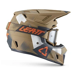 Leatt Kit Moto 7.5 V27 Camo Khaki Brown шлем кроссовый + Velocity 4.5 мотоочки