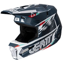 Leatt Kit Moto 3.5 V25 Blue шлем кроссовый + Vizion 3.5 мотоочки