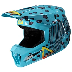 Leatt Kit Moto 3.5 Jr V25 Cheetah шлем подростковый + Vizion 2.5s мотоочки