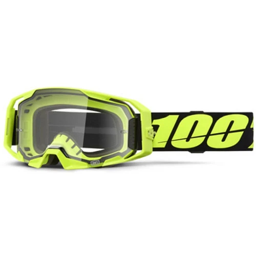 100% Armatic Neon Yellow / Clear Lens мотоочки, желтый