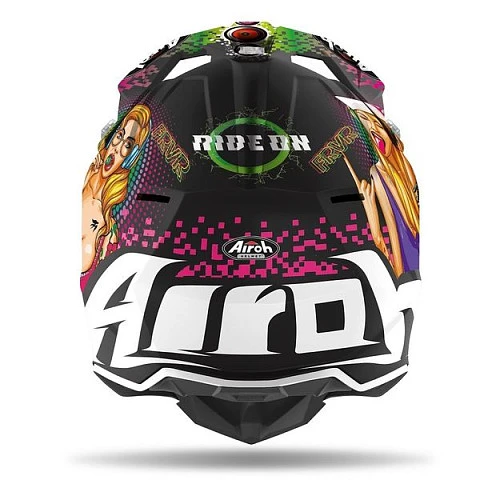 Airoh Wraap Pin Up шлем внедорожный, черно-бело-желтый