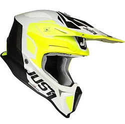 Just1 J18 Pulsar шлем кроссовый, желто-бело-черный