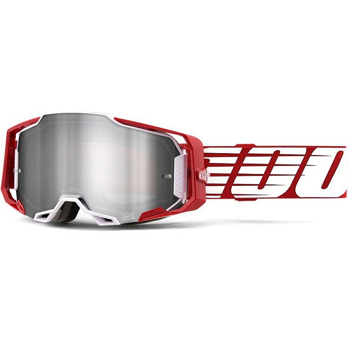 100% Armega Oversized Deep Red/Flash Silver Lens мотоочки