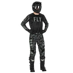 Fly Racing Kinetic SE Tactic комплект, черно-серый камуфляж