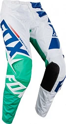 Fox Racing 180 Sayak 2018 мотоштаны, бело-сине-зеленый