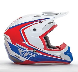 Fly Racing Kinetic Fullspeed 2017 шлем кроссовый, бело-красно-синий