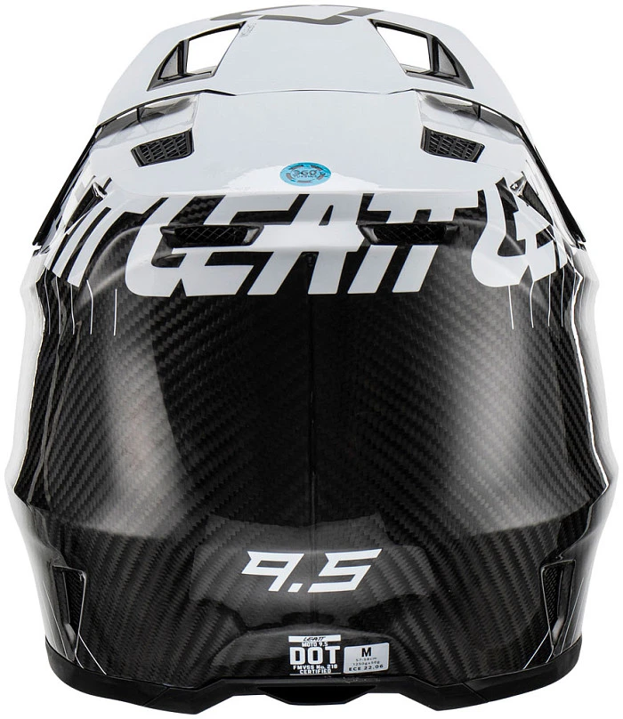 Leatt Kit Moto 9.5 Carbon V24 White шлем кроссовый + Velocity 6.5 мотоочки, белый
