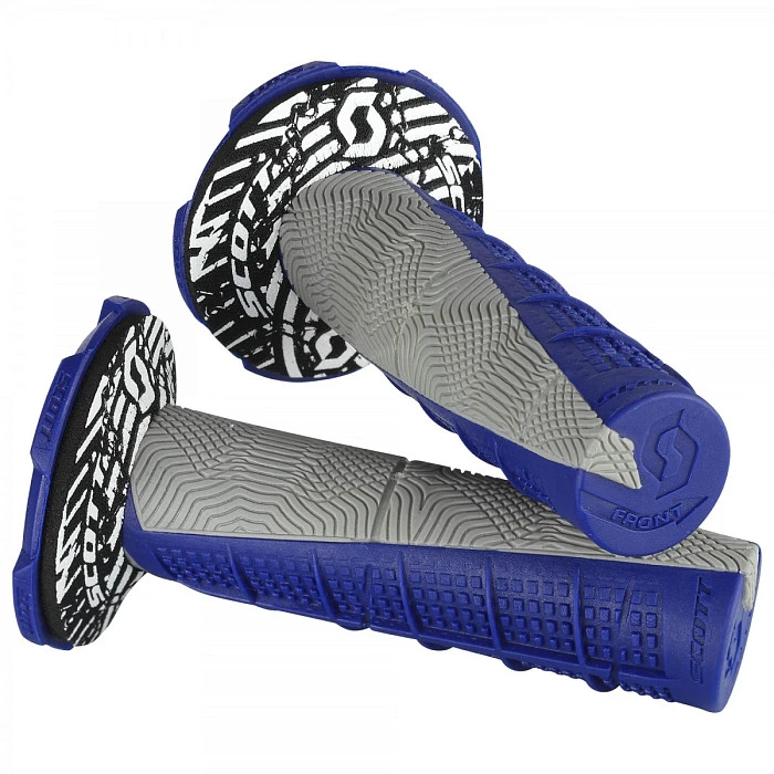 Scott Grips Duece+Donuts двойные грипсы и донаты на руль, серо-синий