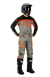 Fly Racing F-16 2020 мотоштаны, серо-оранжево-черный