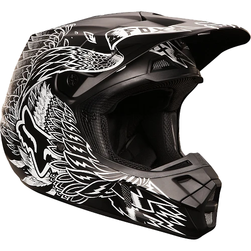 Fox Racing V2 Valkari шлем кроссовый, черно-белый