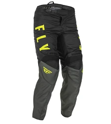 Fly Racing F-16 2022 мотоштаны подростковые, серо-черно-желтый