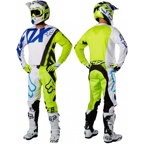 Fox Racing V3 Creo шлем кроссовый, бело-желто-синий
