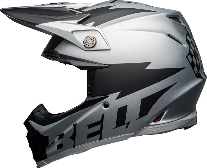 Bell Moto-9 Flex Breakaway Matte Silver/Black шлем кроссовый