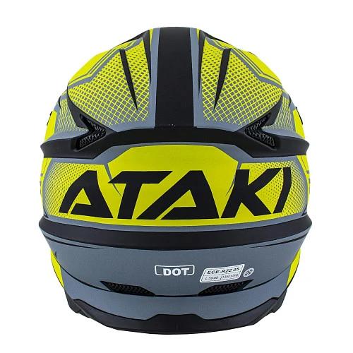 Ataki JK801A Legacy шлем кроссовый, желто-серый матовый