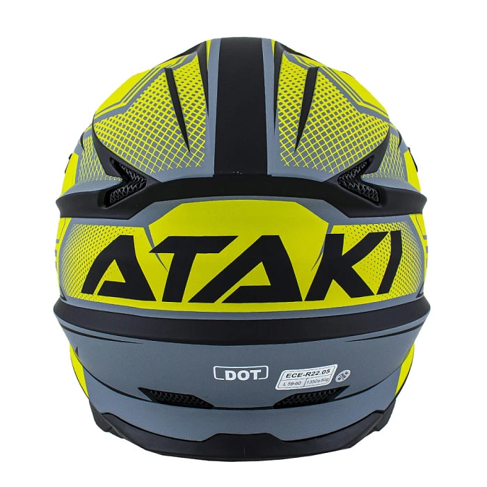 Ataki JK801A Legacy шлем кроссовый, желто-серый матовый