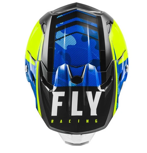 Fly Racing Toxin Transfer 2021 шлем кроссовый, сине-желто-белый