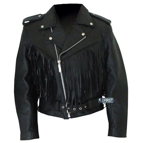 First M771FR Косуха мужская кожаная с бахромой