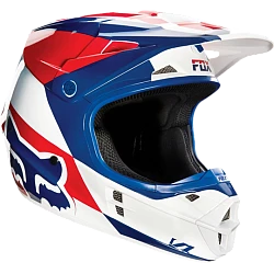 Fox Racing V1 Mako шлем кроссовый, сине-бело-красный