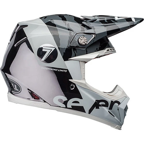 Bell Moto-9 Flex Seven Zone Gloss Black White Chrome шлем кроссовый