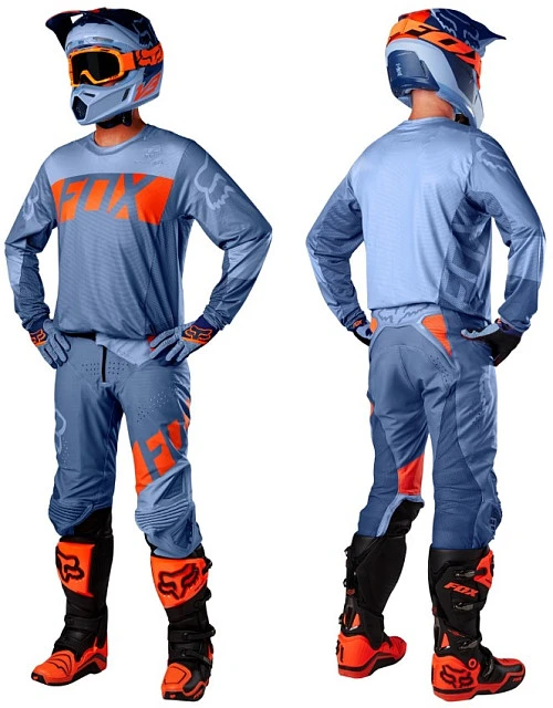 Fox Racing V3 Libra шлем кроссовый, серо-сине-оранжевый