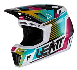 Leatt Kit Moto 8.5 V22 Aqua шлем кроссовый + Velocity 5.5 мотоочки