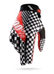 100% Ridefit мотоперчатки, черно-бело-красный