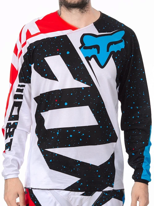 Fox Racing 180 Nirv джерси, бело-черно-красный