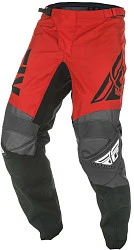 Fly Racing F-16 2019 мотоштаны подростковые, красно-черно-серый
