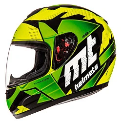 MT Thunder Kid Torn шлем интеграл детский, зелено-желтый (б/у)