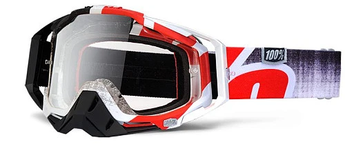 100% Racecraft Red Destruct мотоочки, красно-белый, прозрачная линза