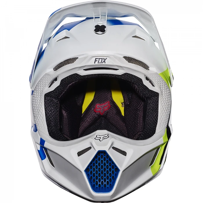Fox Racing V3 Creo шлем кроссовый, бело-желто-синий