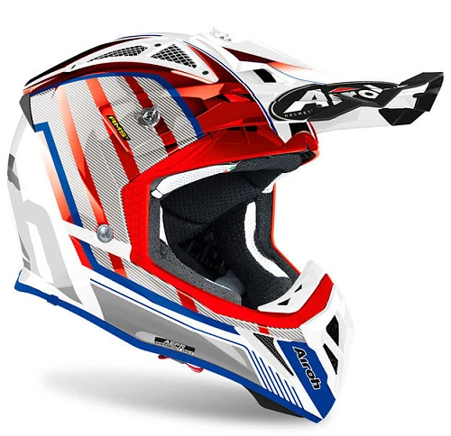 Airoh Aviator 2.3 Glow Chrome шлем внедорожный, красно-белый