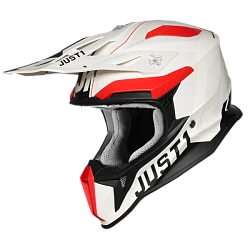 Just1 J18 Virtual Fluo Red-White шлем кроссовый